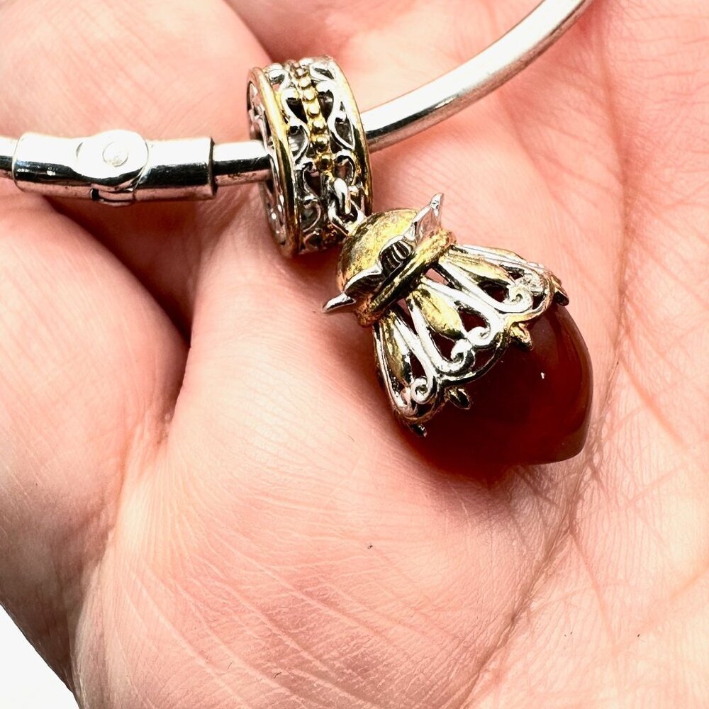 Rare Gems En Vogue Michael Valitutti Charm Slide Sterling silver Bangle Bracelet